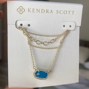 Kendra Scott Gold and Blue Elisa Necklace